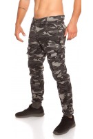 Trendy men cargo pants in camouflage Grey